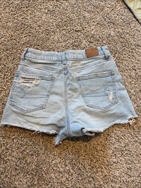 American Eagle Outfitters Light Blue Distressed Denim Shorts